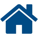 a blue icon of a home