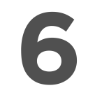 6 number is pictured on a transparent background.