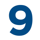 9 number is pictured on a transparent background.