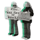 Two members hold signs at a protest.