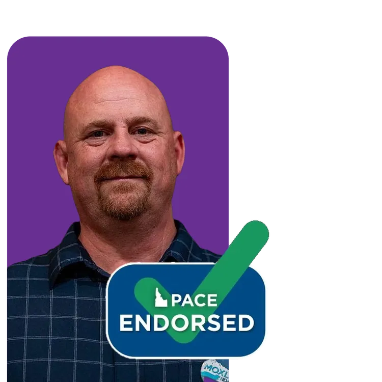man with purple background