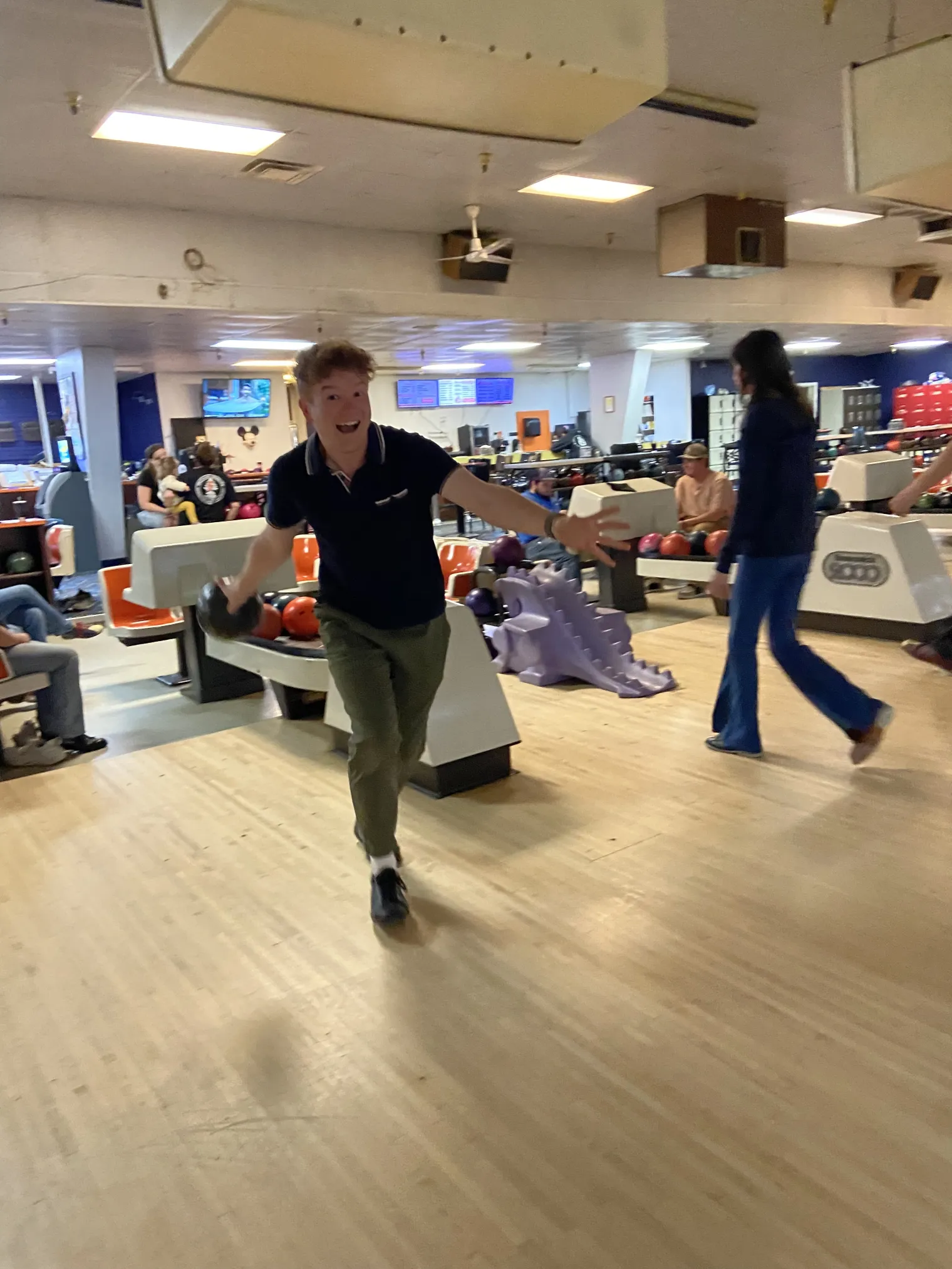 A man bowling