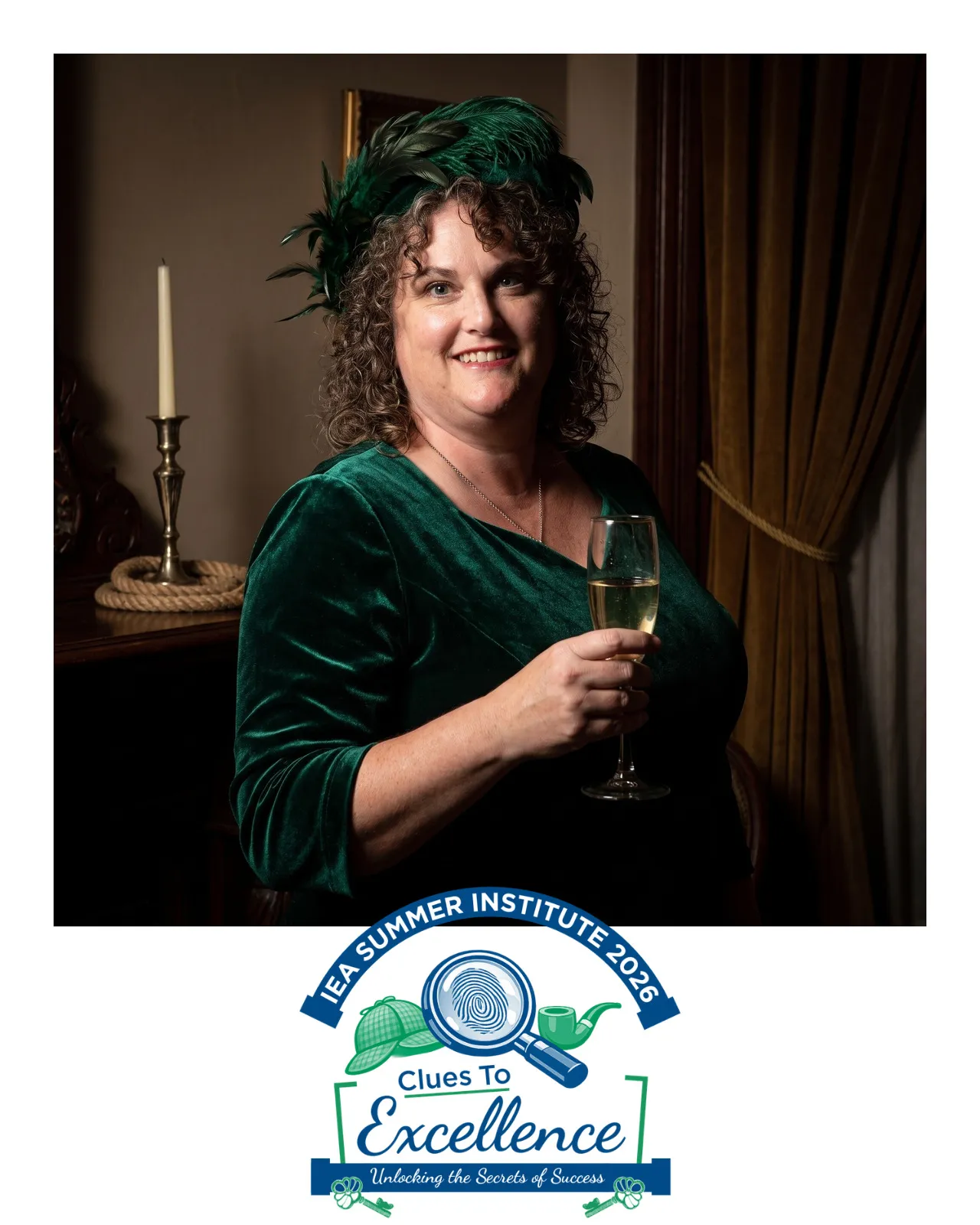 AI-enhanced photo of a woman in a green dress