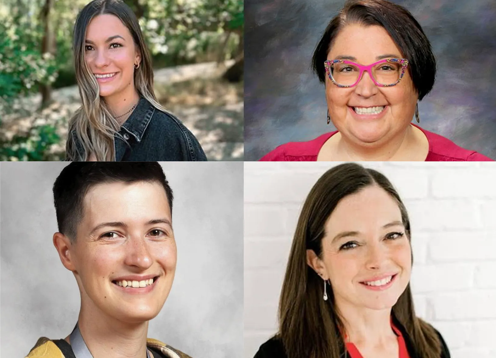 A collage of four women