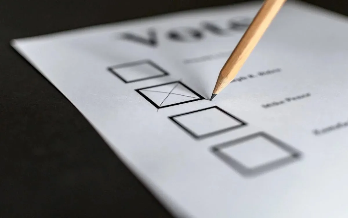 Photo of a voting ballot