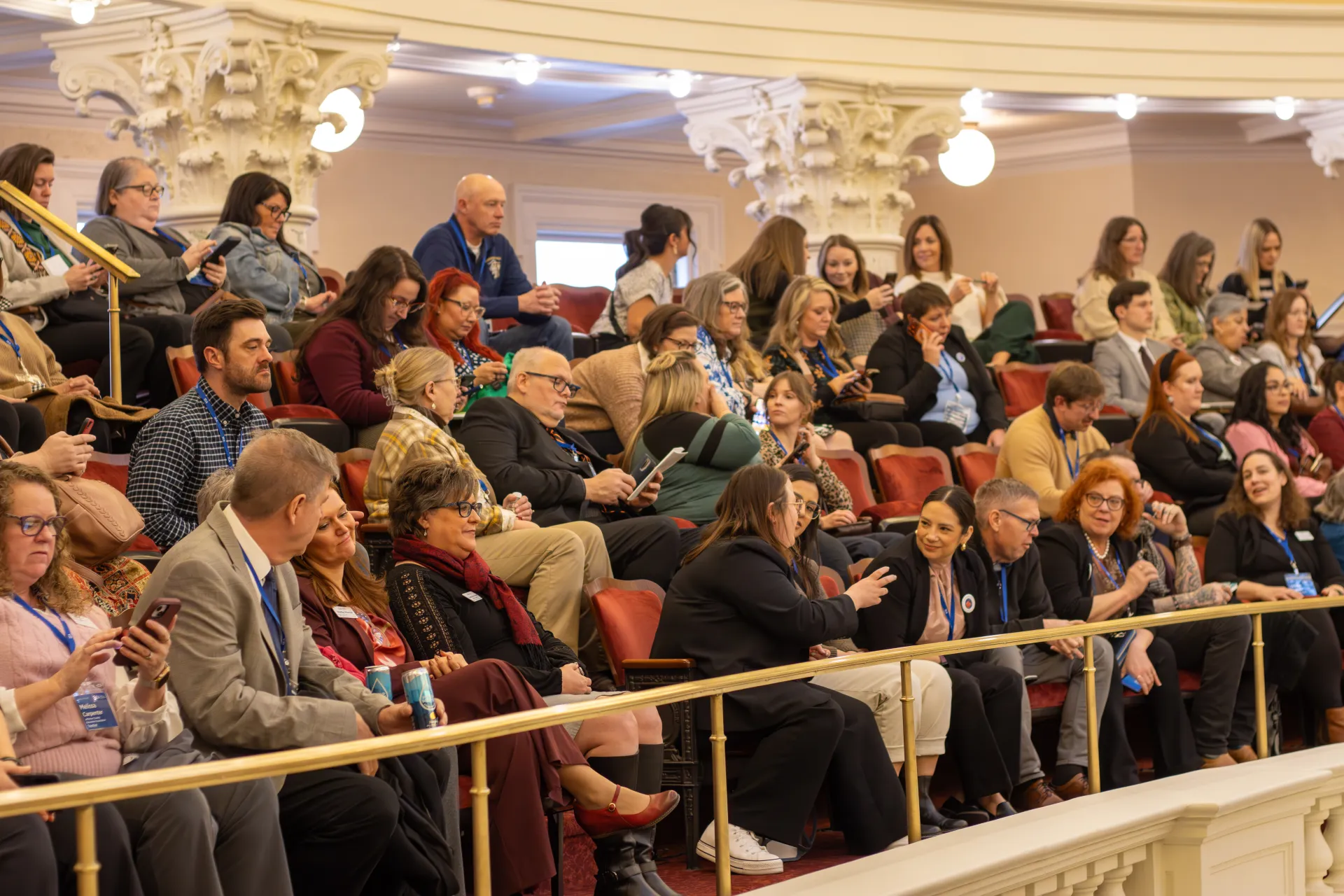 IEA members wait in the gallery for a hearing on the Idaho Senate floor. 