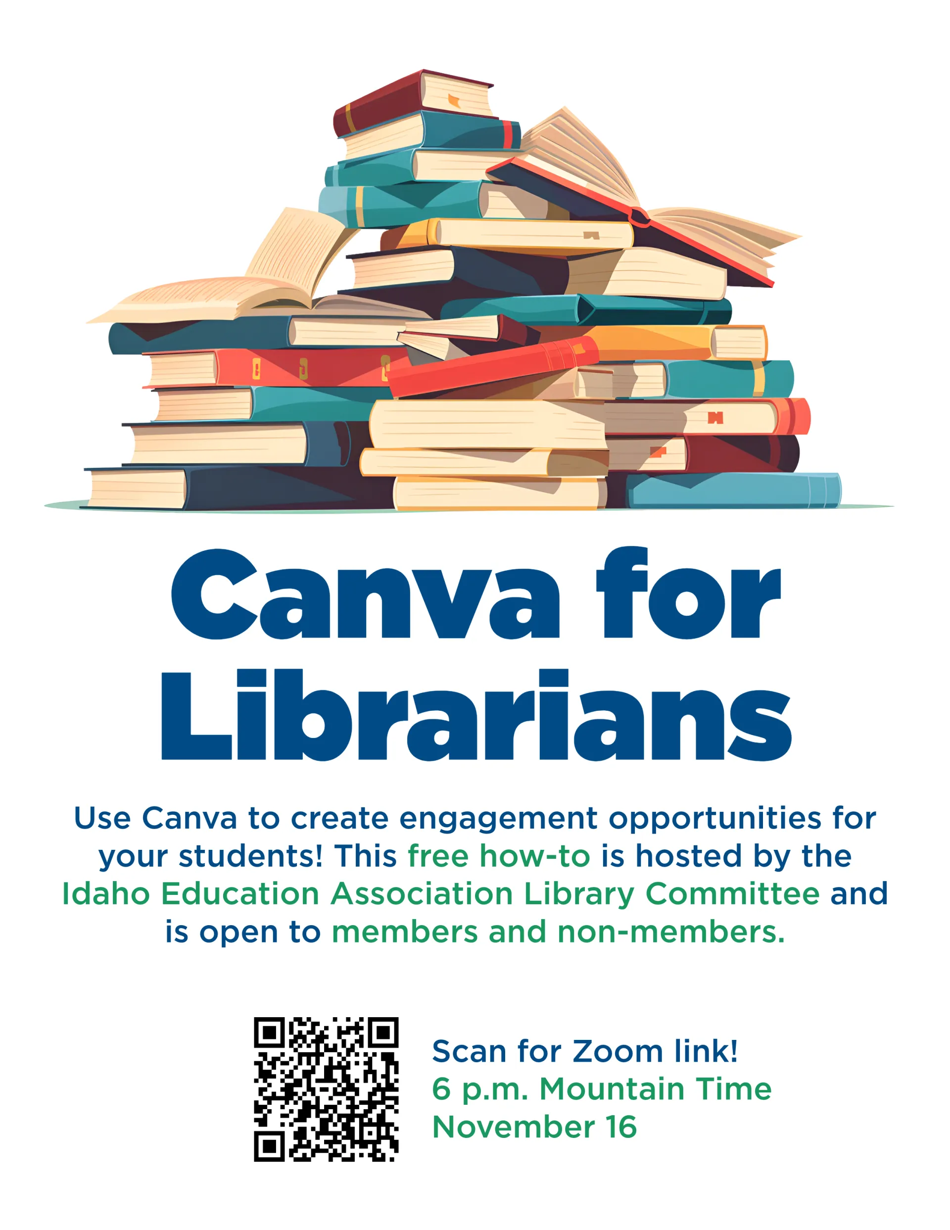 A flyer for a library committee meeting