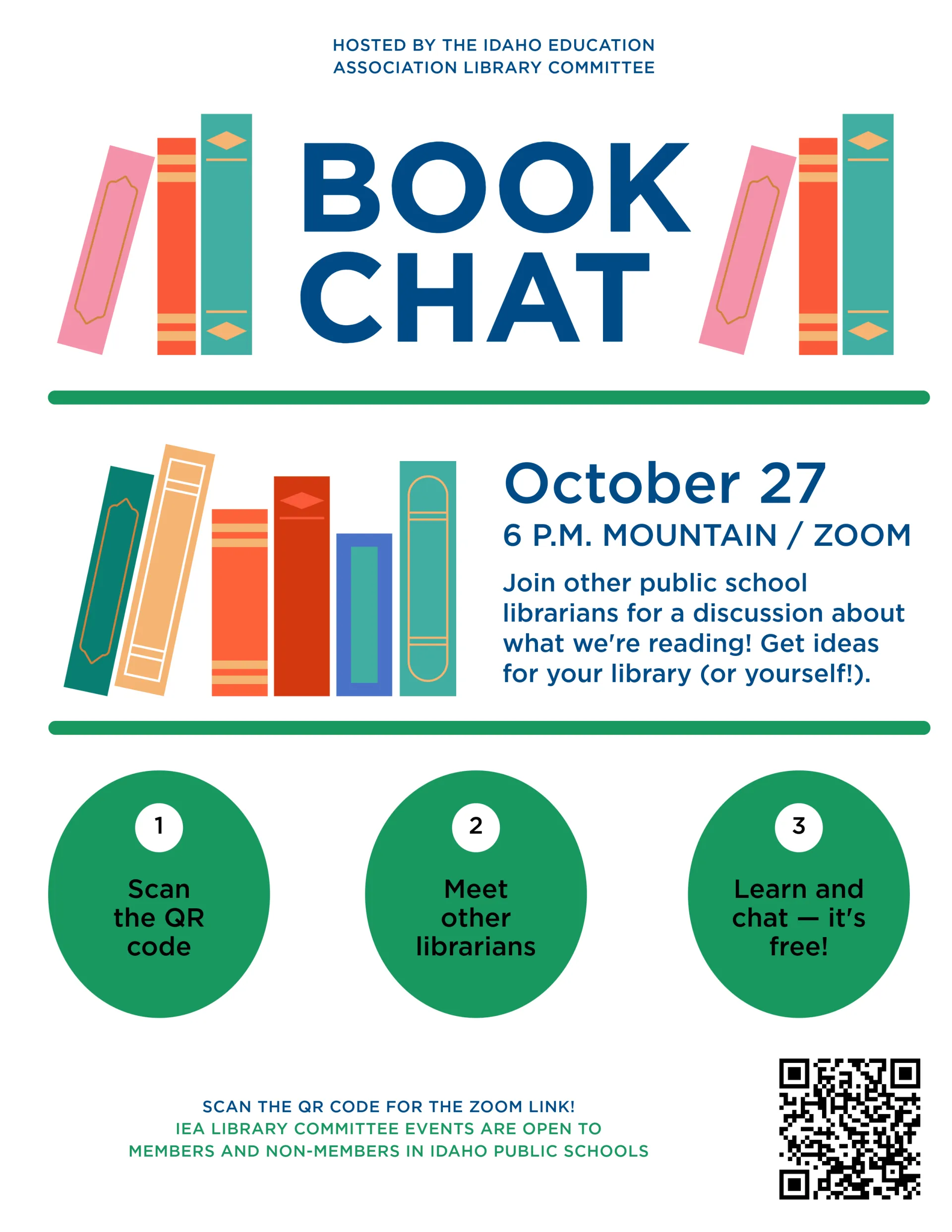 A flyer for a book chat