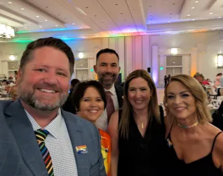 A group of people at a gala