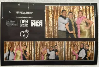 Photo booth shots from a gala dinner