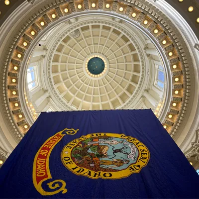 A view of the inside of the Idaho Statehouse rotunda