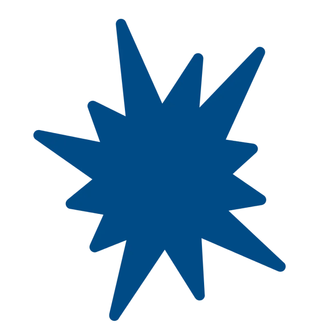 A graphic of a blue star