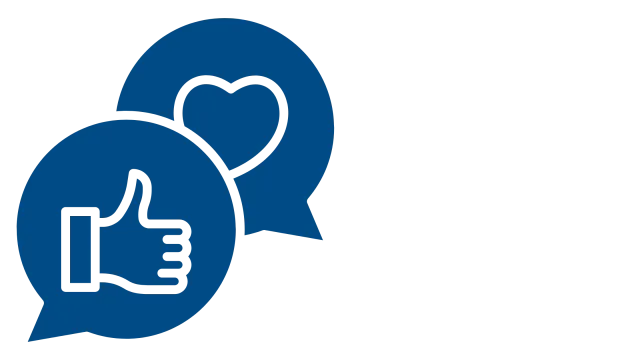 social media icon in blue.