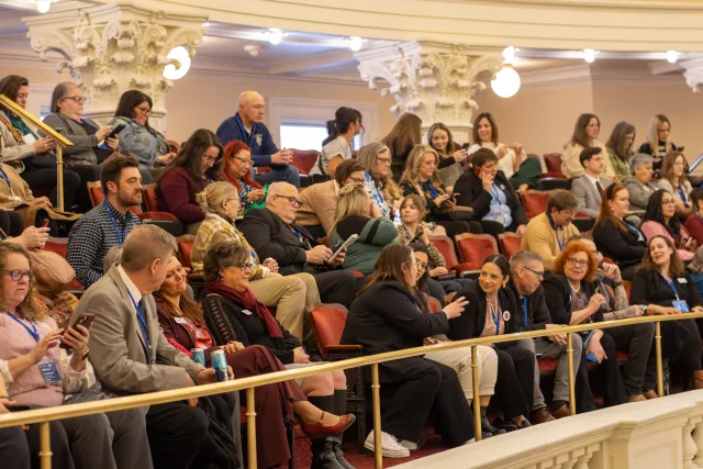 IEA members wait in the gallery for a hearing on the Idaho Senate floor. 